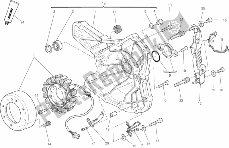 Todas las partes para 011 - Generador de Ducati Monster 696 USA Anniversary 2013